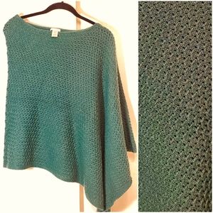 J. JILL Asymmetrical Sweater-Knit Poncho